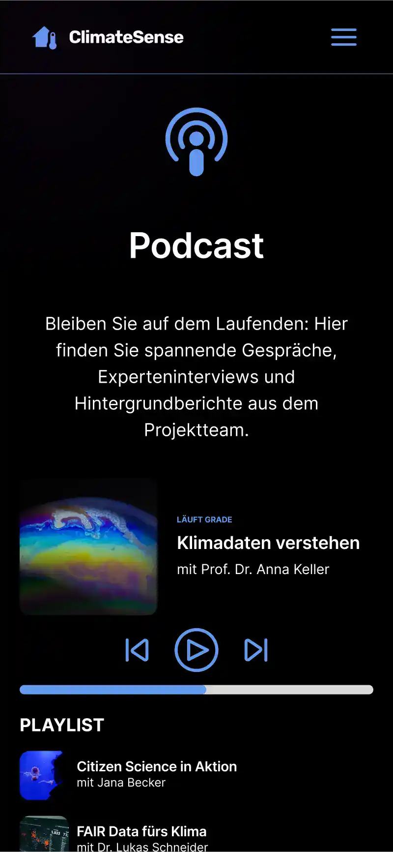 Mobile Ansicht der fAIr Research Startseite mit Logo, Slogan, Kurzbeschreibung und zwei Aktionsbuttons.